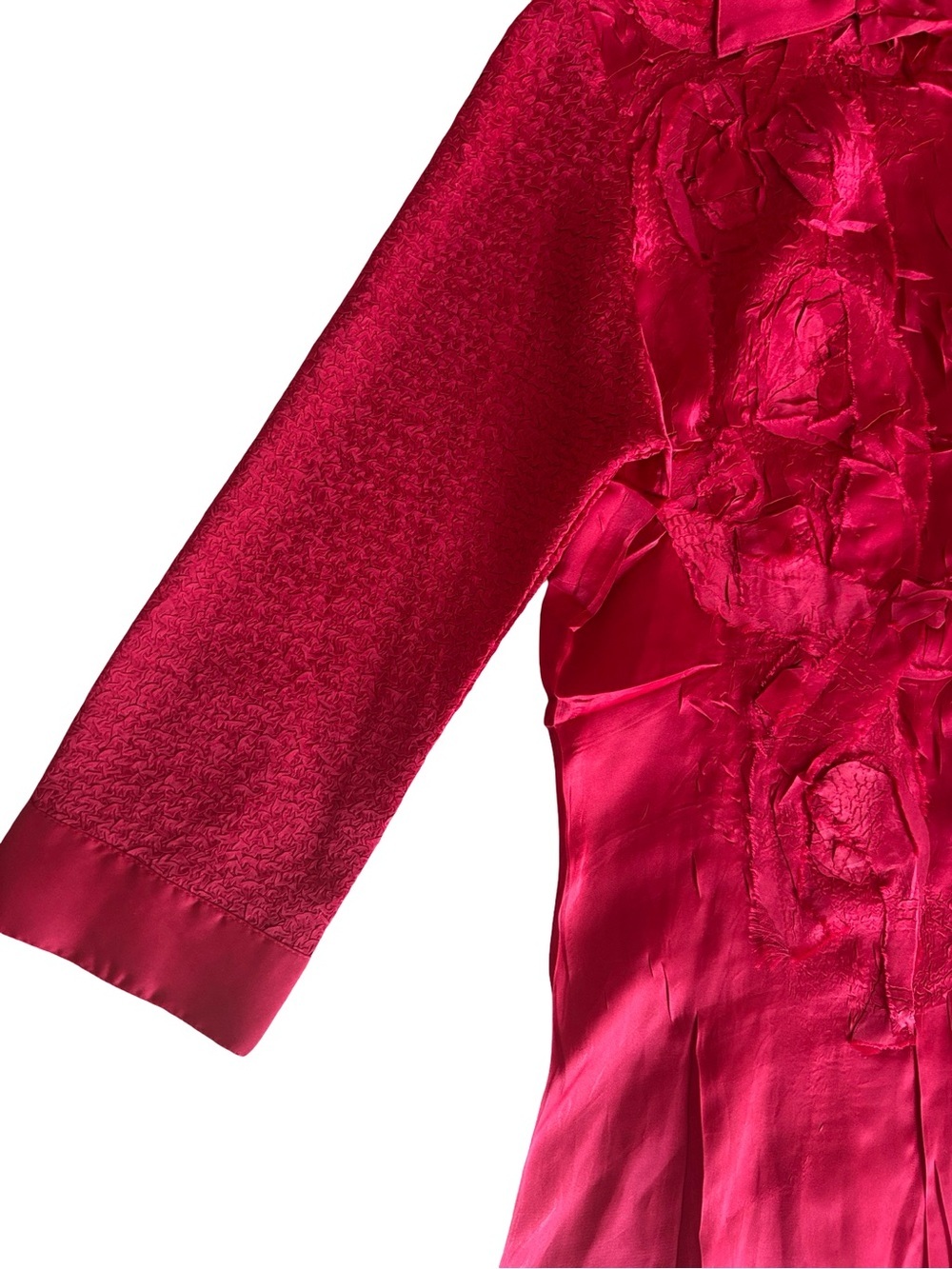 Chico’s Red Polyester Silky Satin 3/4 Sleeve Tunic Blouse Size 0 Size 4 Small - Picture 7 of 12